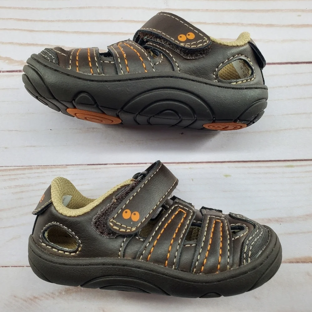 Stride Rite‎ Surprize Baby Toddler Boys Brown Sandals Size 4 Ace